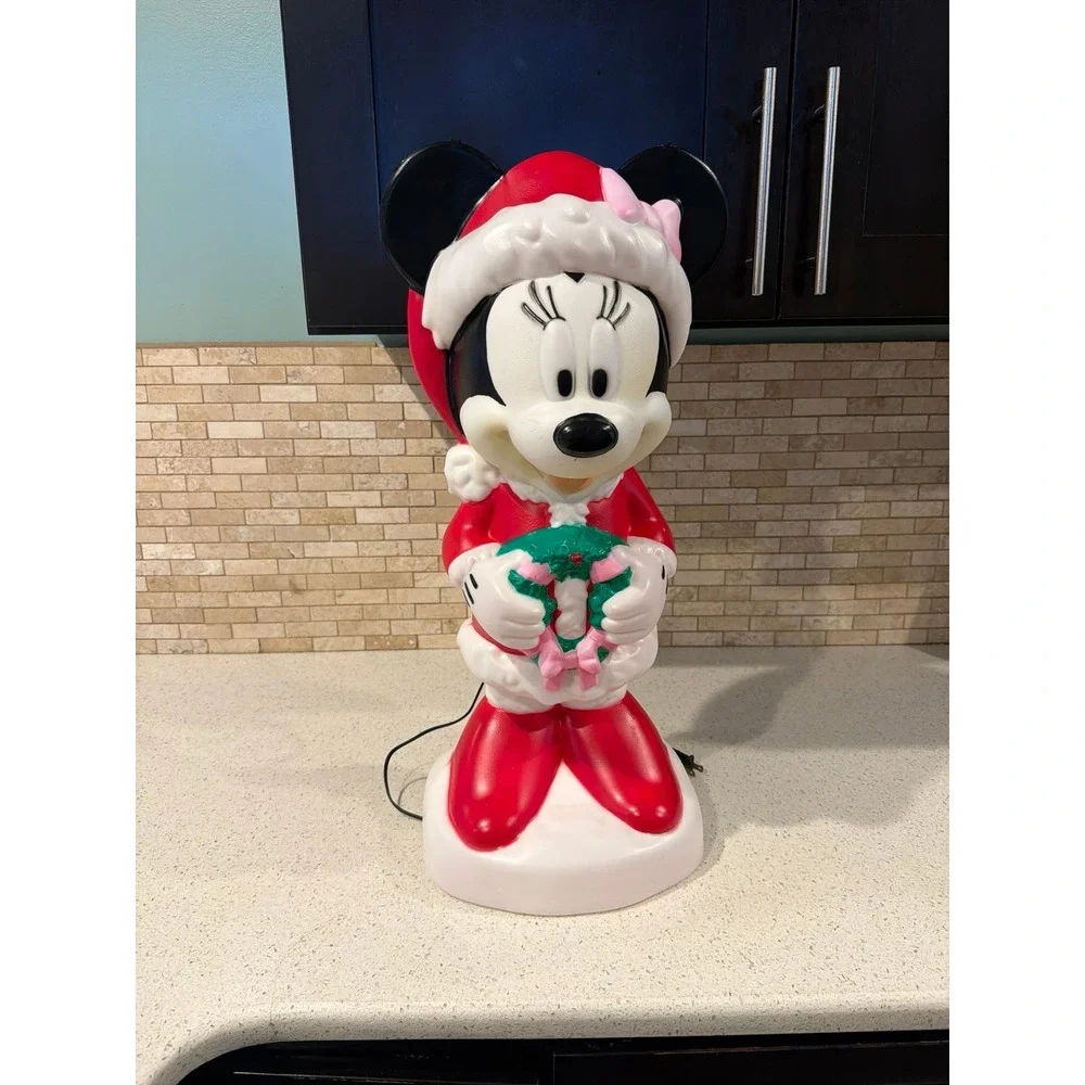 Gemmy Disney Mickey Minnie Christmas‎ Blow Mold Set